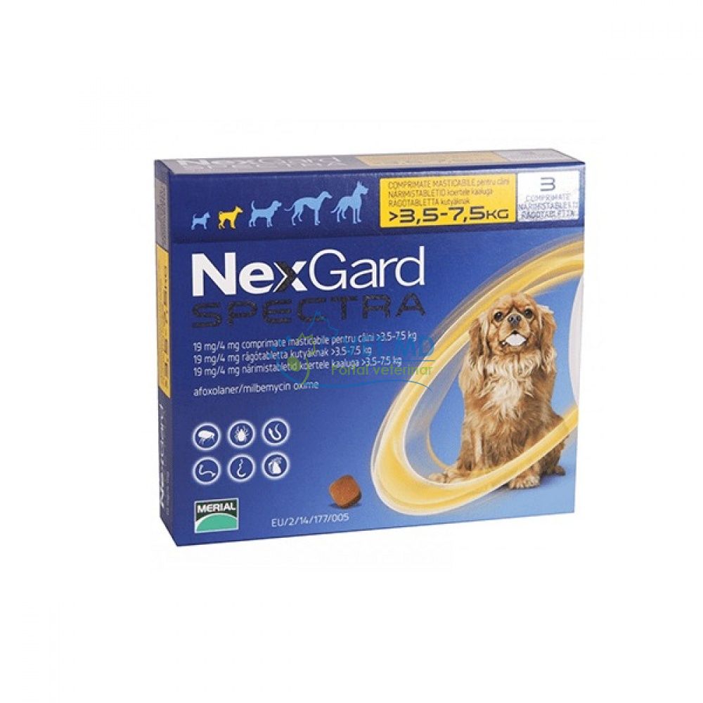NexGard Spectra 3,5-7,5 kg, 3 pastile